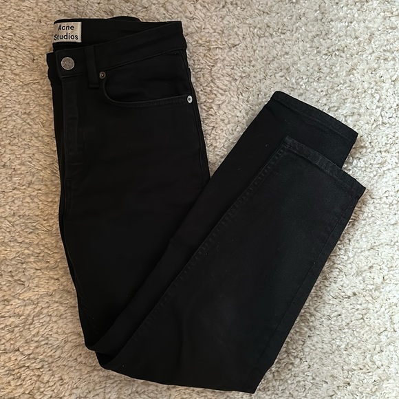 Acne Black cropped skinny jeans size 25 - Picture 1 of 3